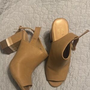 Apt. 9 Tan Mules with Block Heel